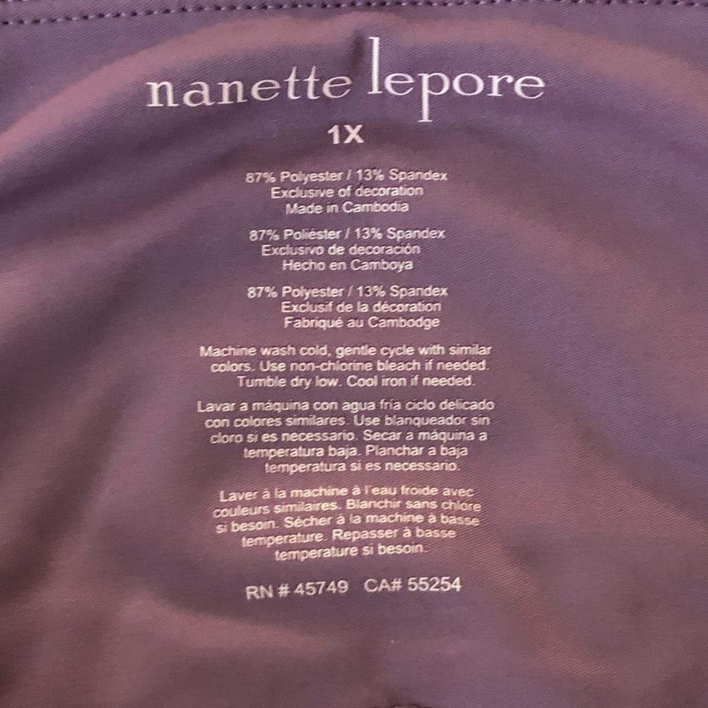Nanette Lepore purple high rise leggings, size 1X - Picture 3 of 10